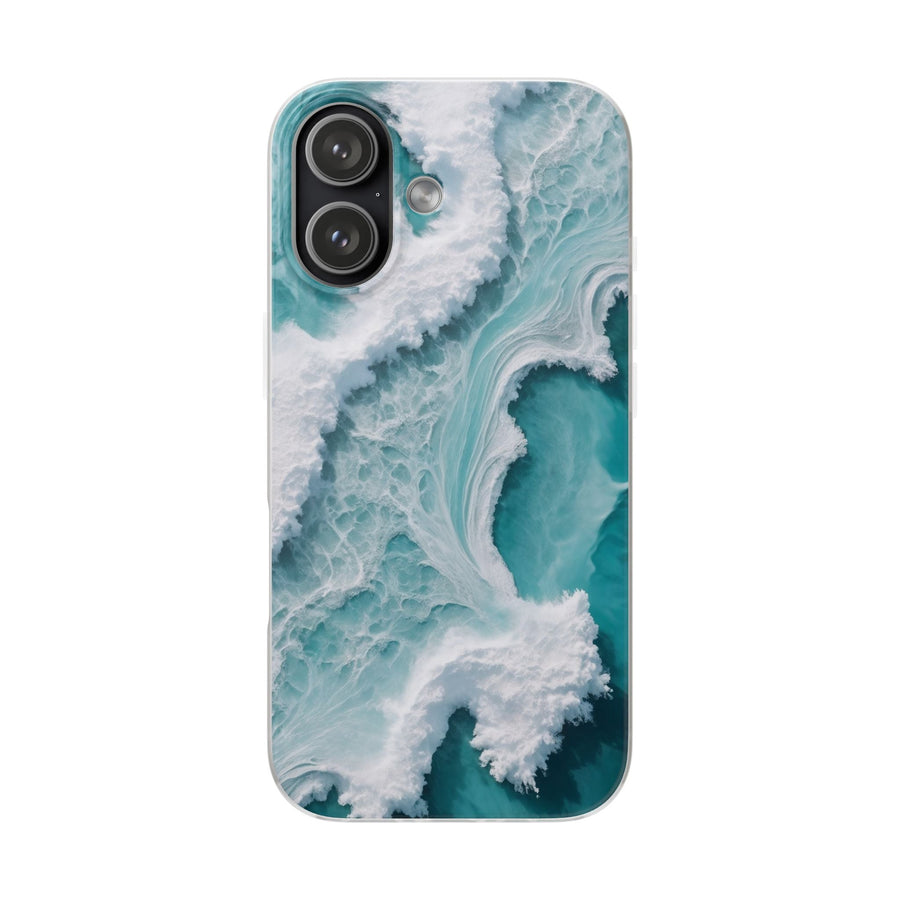 Ocean Foam Pattern Phone Case - Turquoise & White Coastal Style