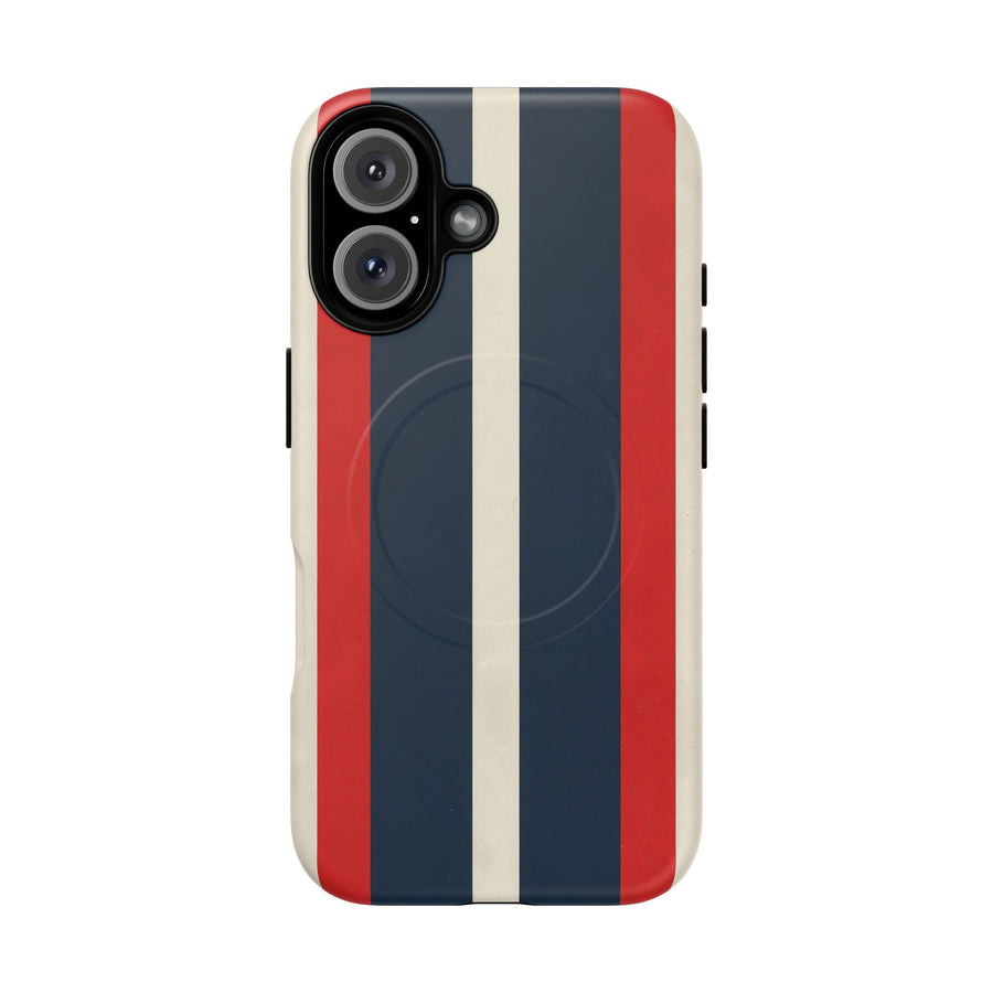 Retro Monaco Stripe Matte iPhone Case - Shockproof MagSafe® Compatible