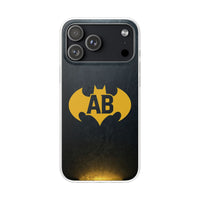 Personalised Bat Superhero Phone Case - Custom Initials Design