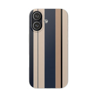 Minimalist Colour Block Stripe Phone Case - Navy, Beige & Charcoal