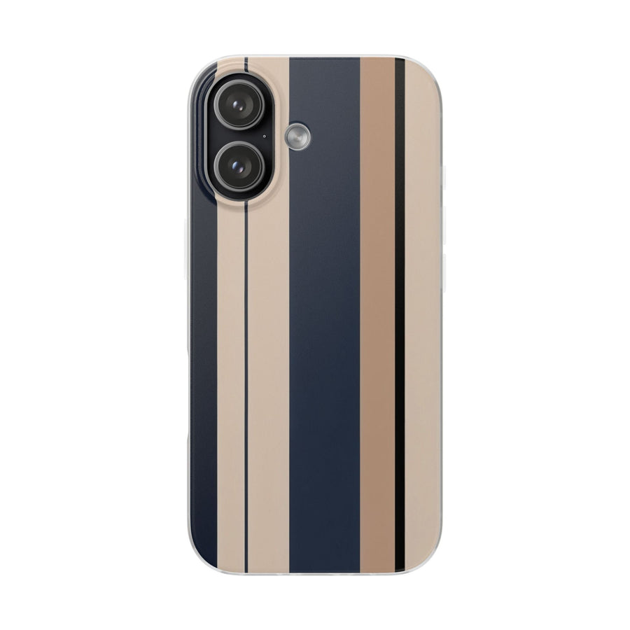 Minimalist Colour Block Stripe Phone Case - Navy, Beige & Charcoal