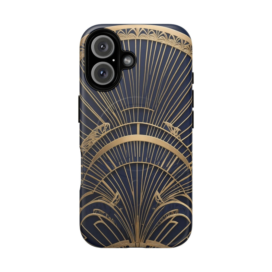 Art Deco Gold Fan iPhone Case - Great Gatsby Vintage Glamour, Shockproof MagSafe® Compatible