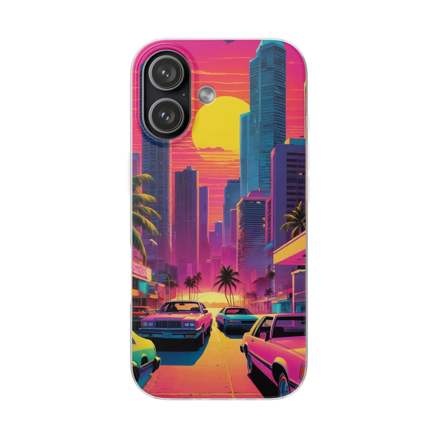 Neon Drive Sunset City Phone Case