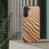Golden Sand Ripple Pattern Phone Case - Minimal Beach Texture Design