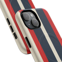 Retro Monaco Stripe Matte iPhone Case - Shockproof MagSafe® Compatible