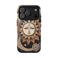 Boho Celestial Sun & Moon Matte iPhone Case - Shockproof MagSafe® Compatible