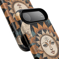 Boho Celestial Sun & Moon Matte iPhone Case - Shockproof MagSafe® Compatible