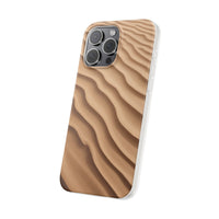 Golden Sand Ripple Pattern Phone Case - Minimal Beach Texture Design