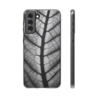 Macro Leaf Vein Pattern Phone Case - Elegant Monochrome Nature Design