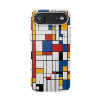 Modern Mondrian-Style Stripe Phone Case - Primary Colours & White