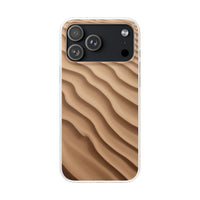 Golden Sand Ripple Pattern Phone Case - Minimal Beach Texture Design