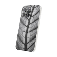 Macro Leaf Vein Pattern Phone Case - Elegant Monochrome Nature Design