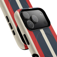 Retro Monaco Stripe Matte iPhone Case - Shockproof MagSafe® Compatible