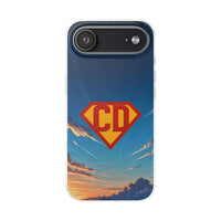 Personalised Superman-Inspired Phone Case - Custom Initials Hero Emblem