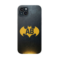 Personalised Bat Superhero Phone Case - Custom Initials Design