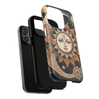Boho Celestial Sun & Moon Matte iPhone Case - Shockproof MagSafe® Compatible