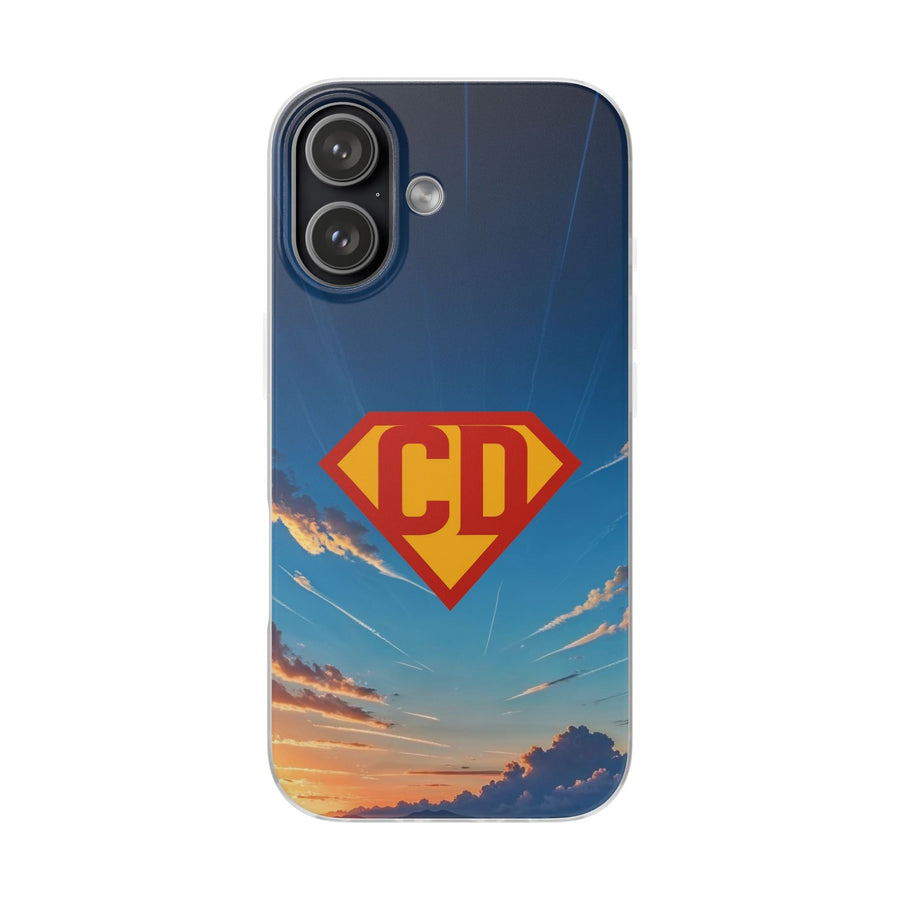Personalised Superman-Inspired Phone Case - Custom Initials Hero Emblem