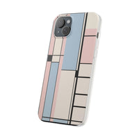 Muted Pastel Mondrian-Style Phone Case - Soft Blue, Pink & Cream