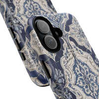Mediterranean Tile iPhone Case – Blue & White, Shockproof MagSafe® Compatible