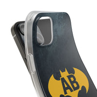 Personalised Bat Superhero Phone Case - Custom Initials Design