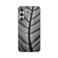 Macro Leaf Vein Pattern Phone Case - Elegant Monochrome Nature Design