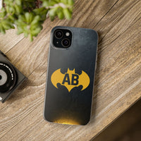 Personalised Bat Superhero Phone Case - Custom Initials Design