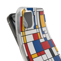 Modern Mondrian-Style Stripe Phone Case - Primary Colours & White