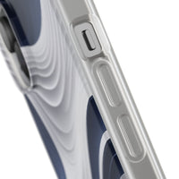 Fluid Wave Distortion Gradient Phone Case - Grey to Navy Abstract Pattern