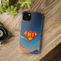 Personalised Superman-Inspired Phone Case - Custom Initials Hero Emblem