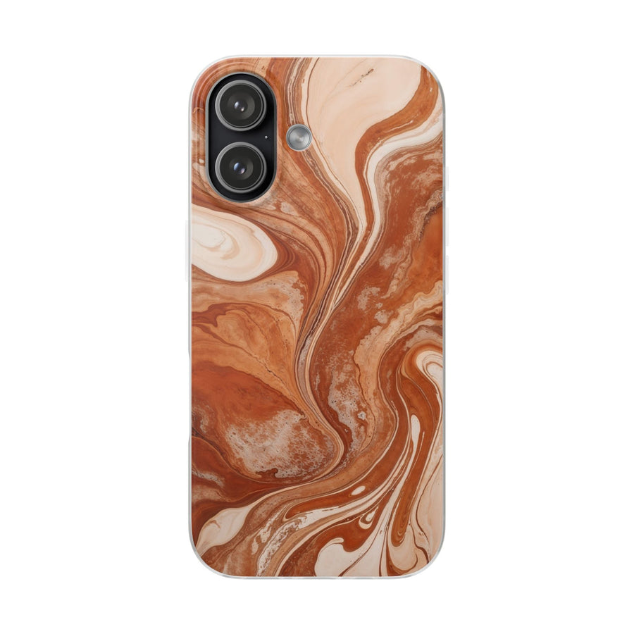 Terracotta Marble Phone Case Autumn Abstract Swirl