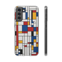 Modern Mondrian-Style Stripe Phone Case - Primary Colours & White