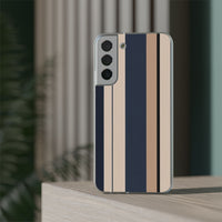 Minimalist Colour Block Stripe Phone Case - Navy, Beige & Charcoal