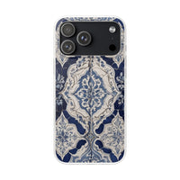 Blue & White Moroccan Tile Phone Case - Mediterranean Pattern Style