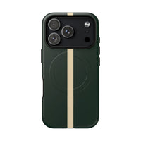 British Racing Green Stripe iPhone Case – Shockproof MagSafe® Compatible Cover