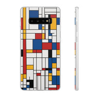 Modern Mondrian-Style Stripe Phone Case - Primary Colours & White