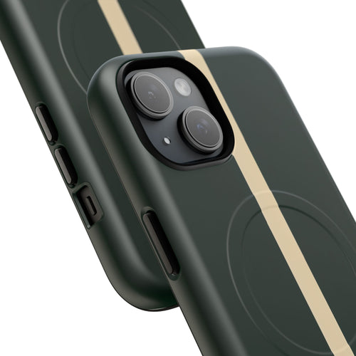 British Racing Green Stripe iPhone Case – Shockproof MagSafe® Compatible Cover