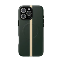 British Racing Green Stripe iPhone Case – Shockproof MagSafe® Compatible Cover