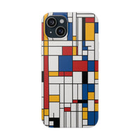 Modern Mondrian-Style Stripe Phone Case - Primary Colours & White