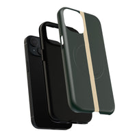 British Racing Green Stripe iPhone Case – Shockproof MagSafe® Compatible Cover