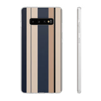 Minimalist Colour Block Stripe Phone Case - Navy, Beige & Charcoal
