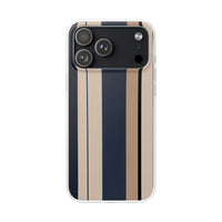 Minimalist Colour Block Stripe Phone Case - Navy, Beige & Charcoal
