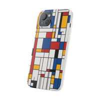 Modern Mondrian-Style Stripe Phone Case - Primary Colours & White