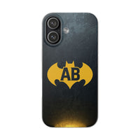 Personalised Bat Superhero Phone Case - Custom Initials Design