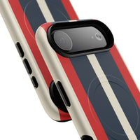 Retro Monaco Stripe Matte iPhone Case - Shockproof MagSafe® Compatible