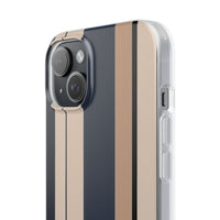 Minimalist Colour Block Stripe Phone Case - Navy, Beige & Charcoal