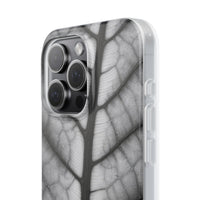 Macro Leaf Vein Pattern Phone Case - Elegant Monochrome Nature Design
