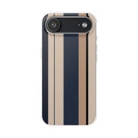 Minimalist Colour Block Stripe Phone Case - Navy, Beige & Charcoal