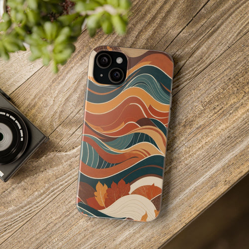 Abstract Autumn Leaves Waves Phone Case