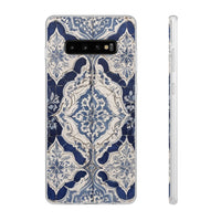 Blue & White Moroccan Tile Phone Case - Mediterranean Pattern Style