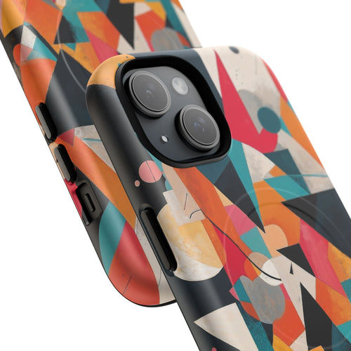 Abstract Colourful Art iPhone Case - Bauhaus Inspired, Shockproof MagSafe® Compatible